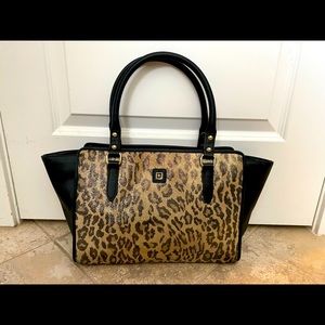 NEW! Lodis shimmery leopard and black purse
